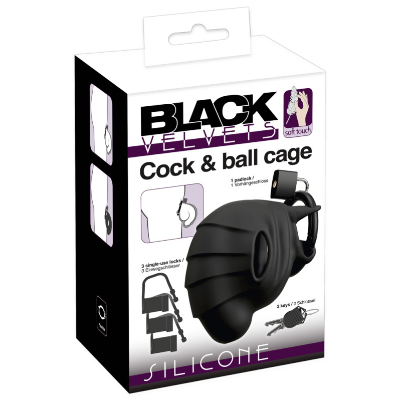 cage de chastete cock velvet 10 x 54cm 1