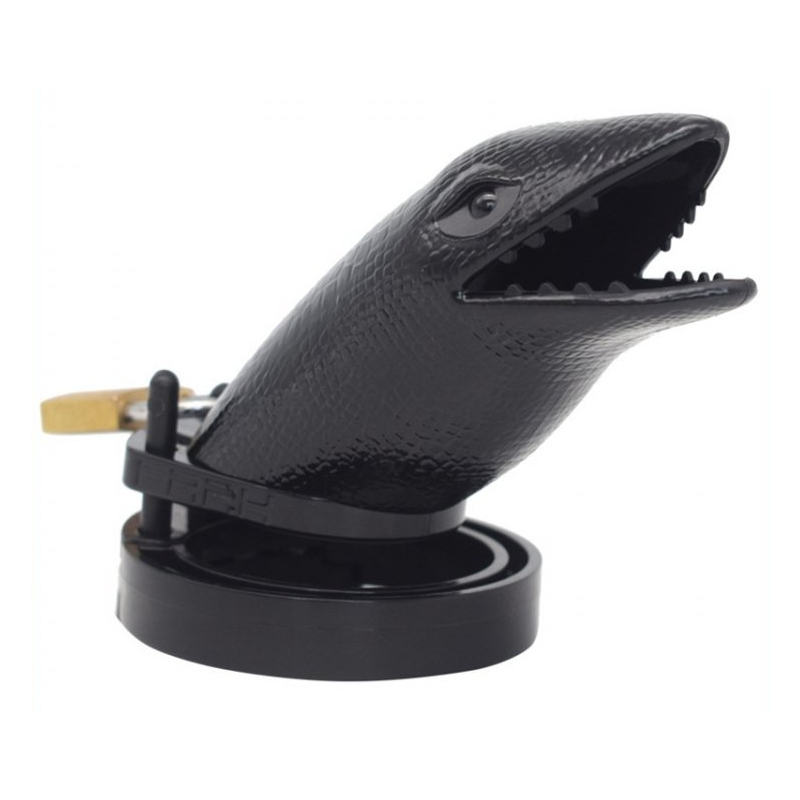 cage de chastete crocodile 10 x 35cm noire 1