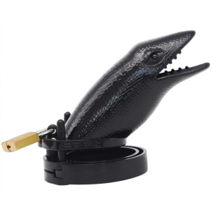 cage de chastete crocodile 10 x 35cm noire