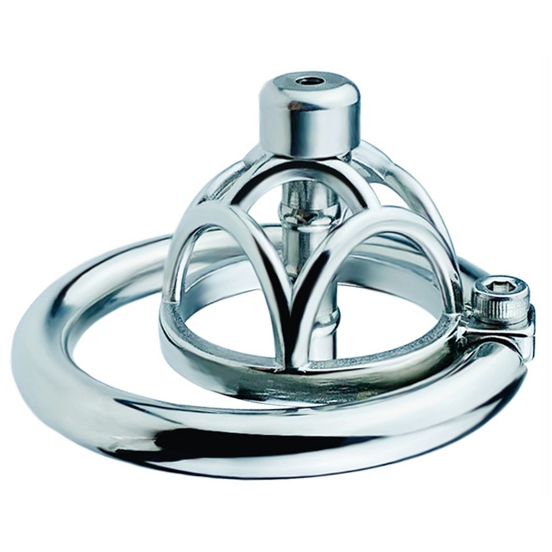 cage de chastete en metal avec plug d uretre hexy 3 x 33cm 4
