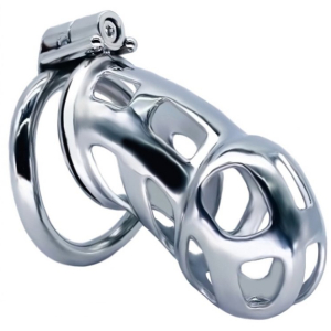cage de chastete en metal cobra steel 10 x 37cm