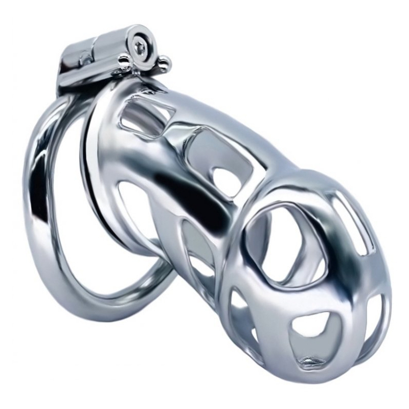 cage de chastete en metal cobra steel 10 x 37cm