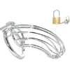 cage de chastete en metal grille 12 x 35cm anneau 40mm