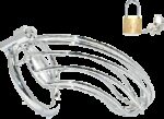 cage de chastete en metal grille 12 x 35cm anneau 40mm
