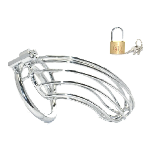 cage de chastete en metal grille 12 x 35cm anneau 40mm
