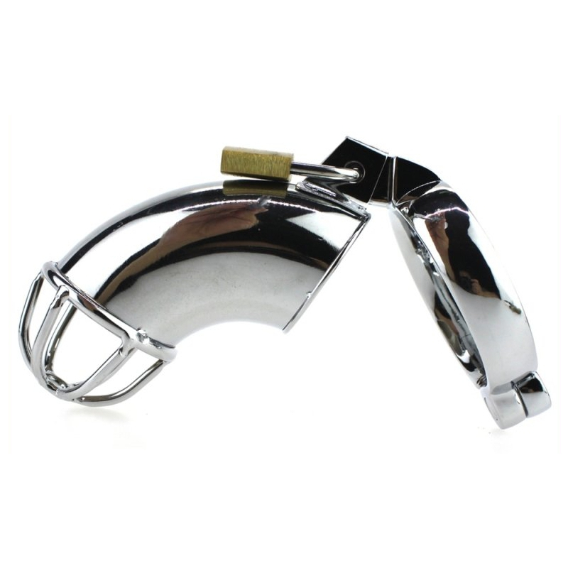 cage de chastete en metal lancelot 10 x 35cm 1