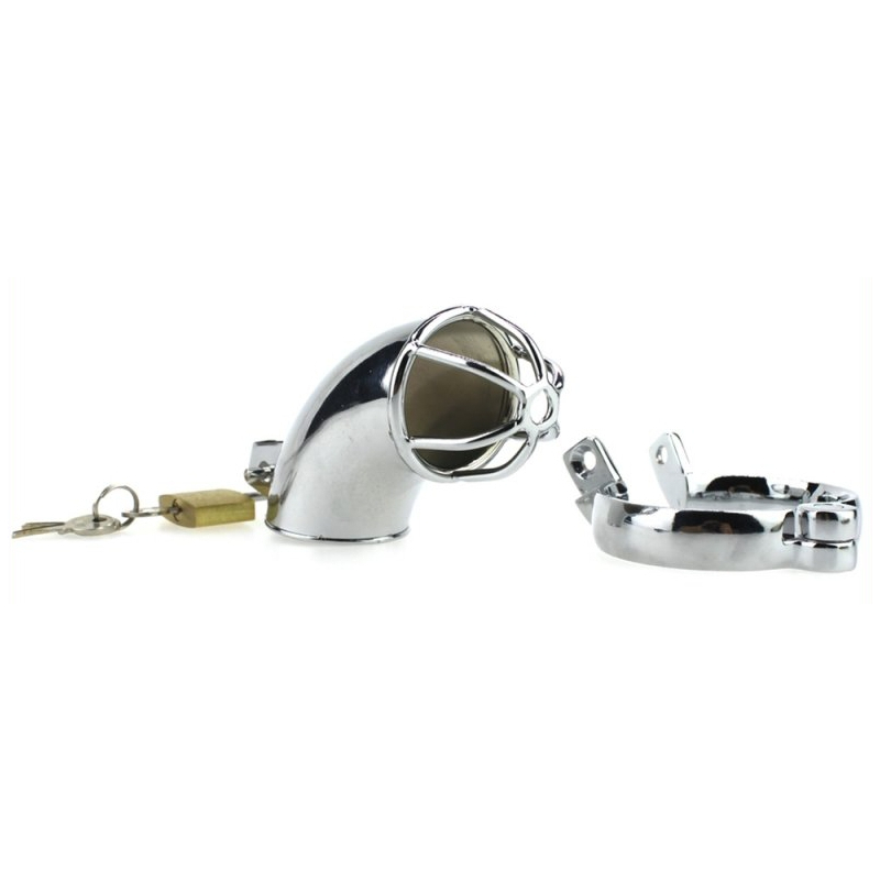 cage de chastete en metal lancelot 10 x 35cm 5