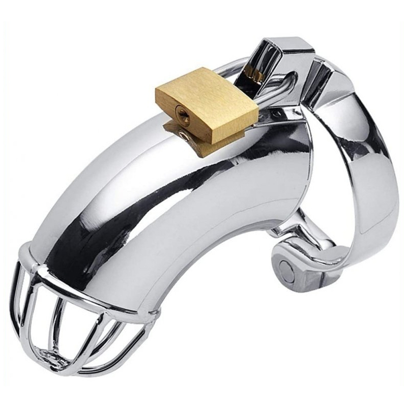 cage de chastete en metal lancelot 10 x 35cm
