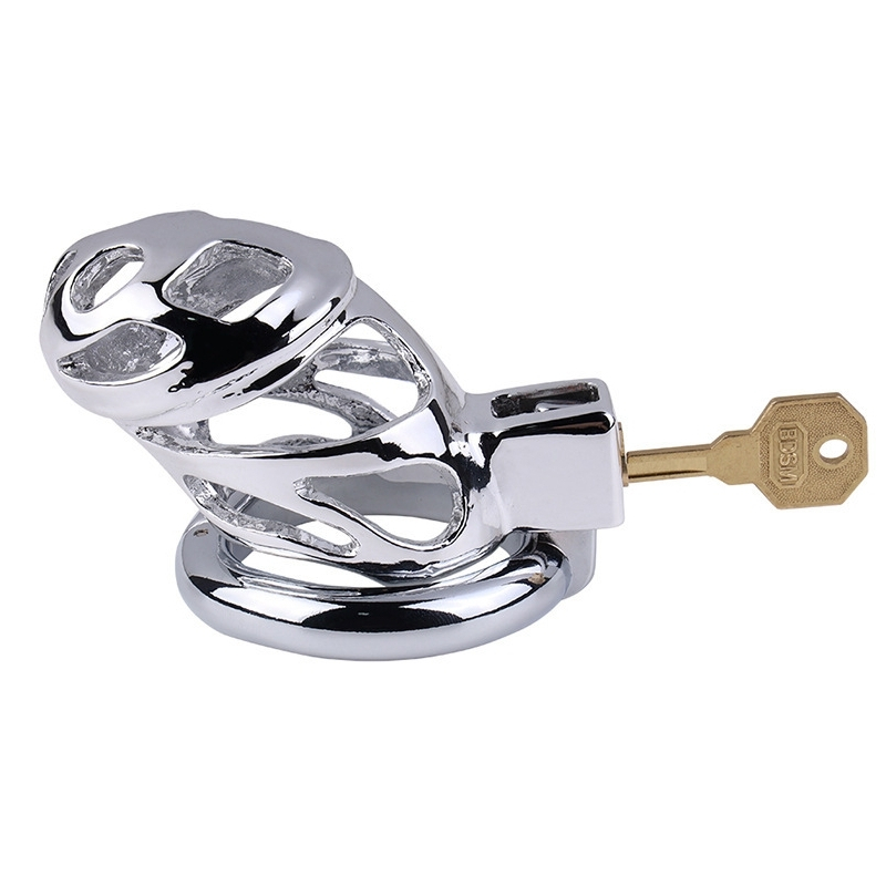 cage de chastete en metal lock love 9 x 35cm 3