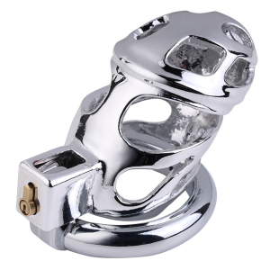 cage de chastete en metal lock love 9 x 35cm