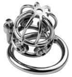 cage de chastete en metal spike cock 6 x 32cm