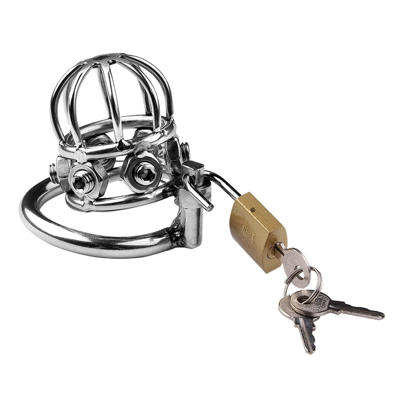 cage de chastete en metal spike cock 6 x 32cm 2