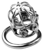 cage de chastete en metal spike cock 6 x 32cm 4