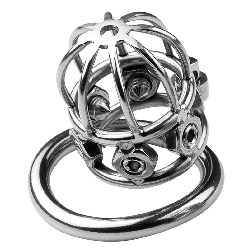 cage de chastete en metal spike cock 6 x 32cm 4