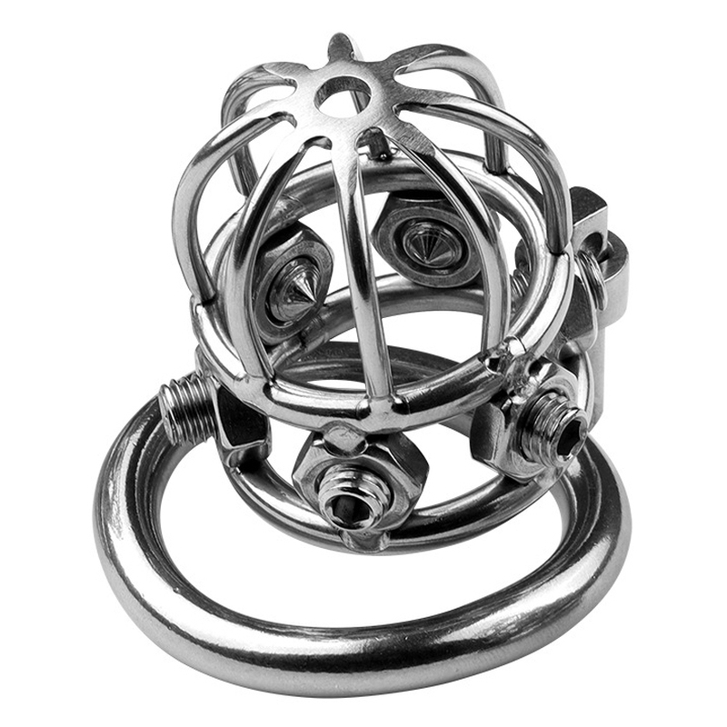 cage de chastete en metal spike cock 6 x 32cm 5