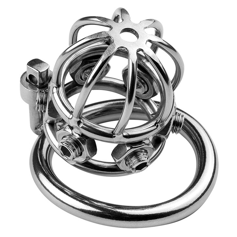 cage de chastete en metal spike cock 6 x 32cm