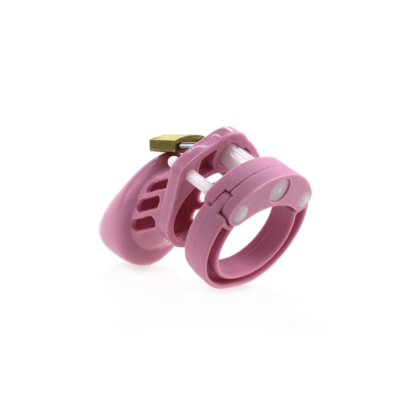 cage de chastete en silicone 7 x 33 cm rose 2