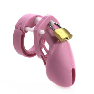 cage de chastete en silicone 7 x 33 cm rose