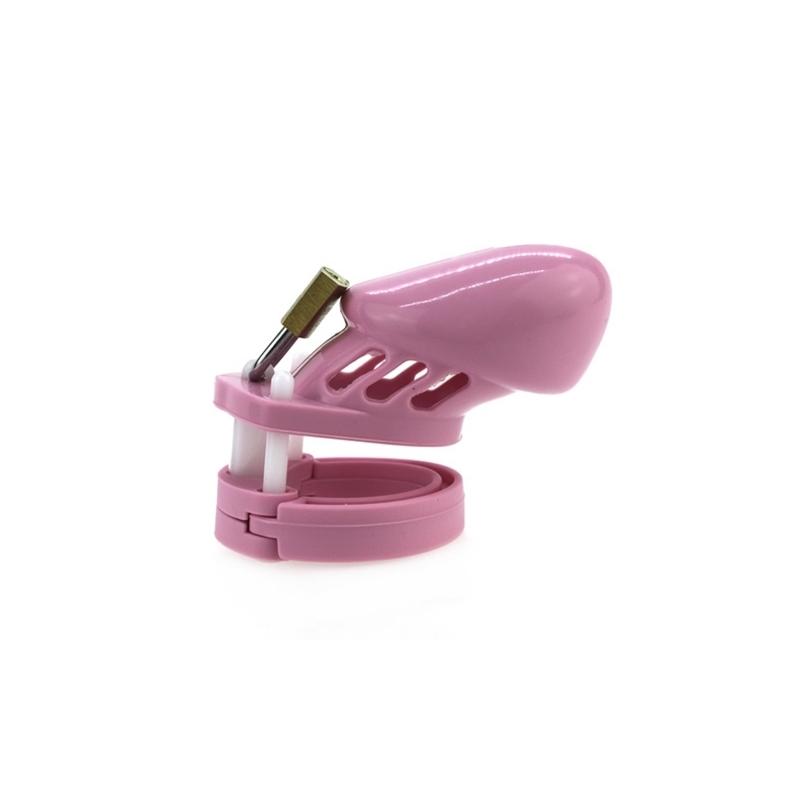 cage de chastete en silicone 7 x 33 cm rose 6