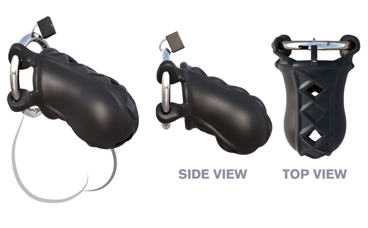 cage de chastete en silicone cock blocker 9 x 4cm 4