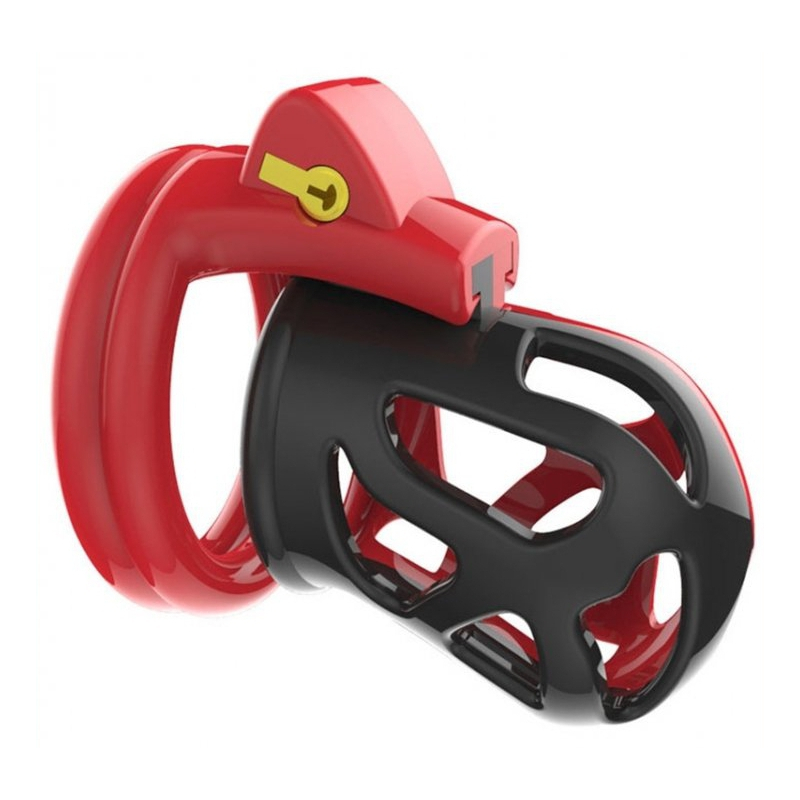 cage de chastete joker 75 x 3cm rouge noir 1