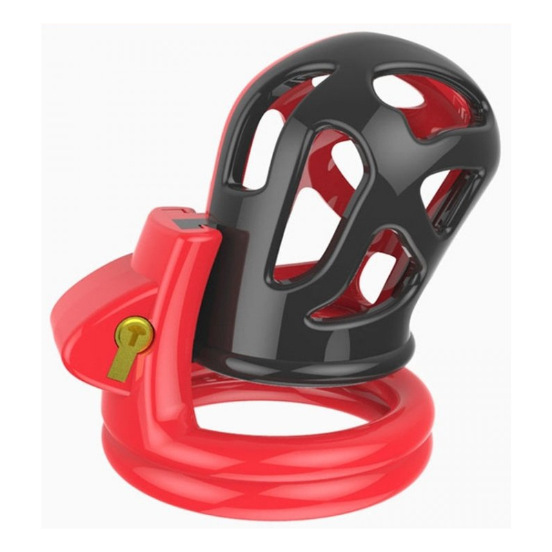 cage de chastete joker 75 x 3cm rouge noir 2