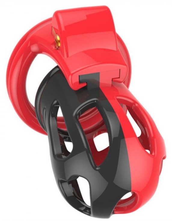 cage de chastete joker 75 x 3cm rouge noir