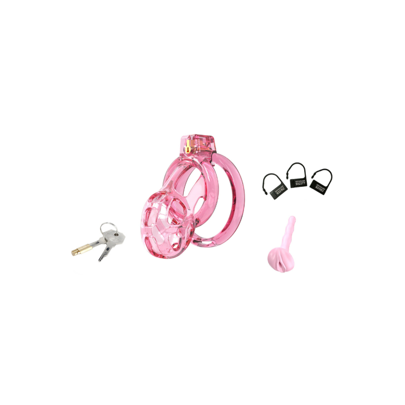 cage de chastete lock cobra l 85 x 4cm rose 1