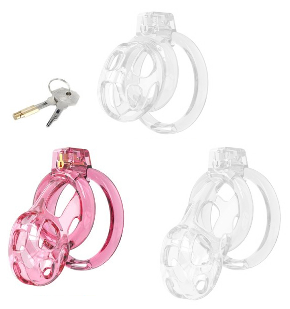 cage de chastete lock cobra m 7 x 38cm rose