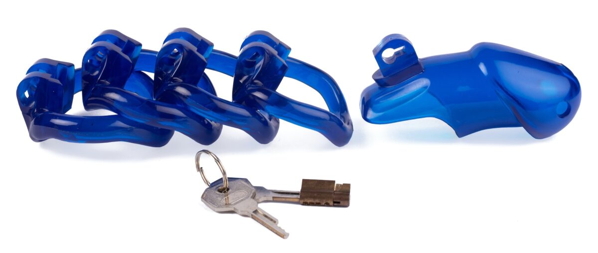 cage de chastete lock up 94 x 32cm bleue 1