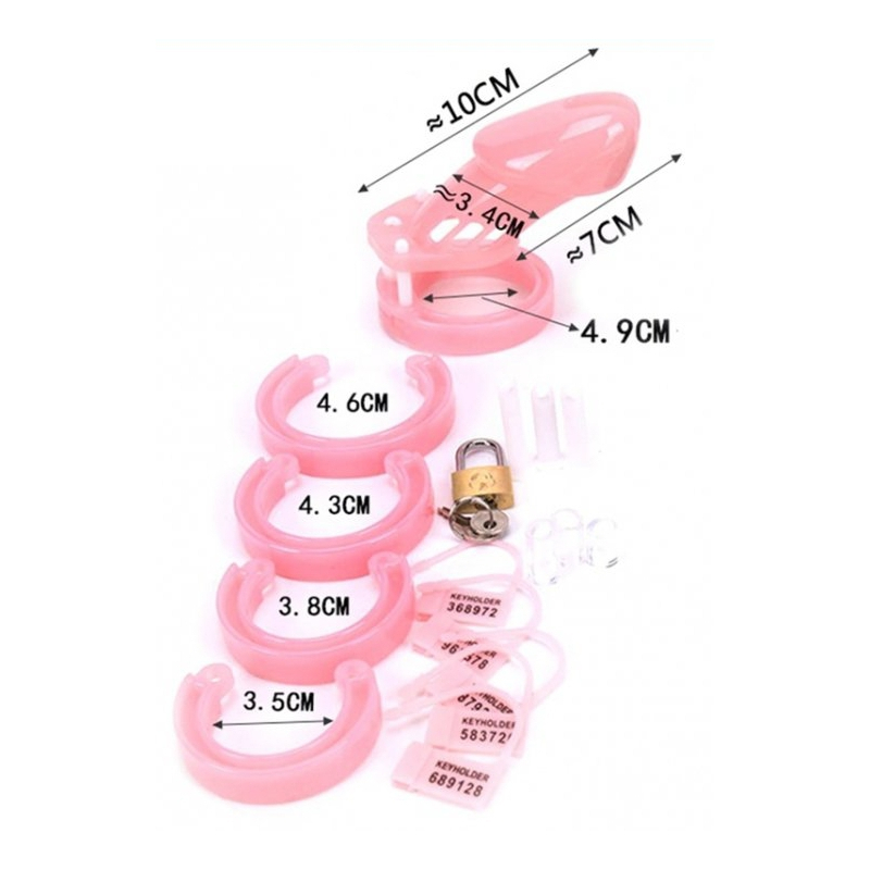 cage de chastete locky 8 x 33 cm rose 4