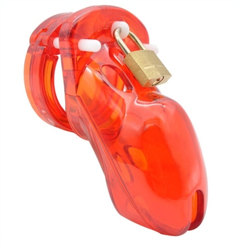 cage de chastete locky 8 x 33 cm rouge