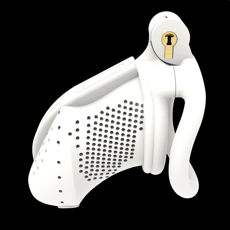 cage de chastete maspia 8 x 33cm blanc
