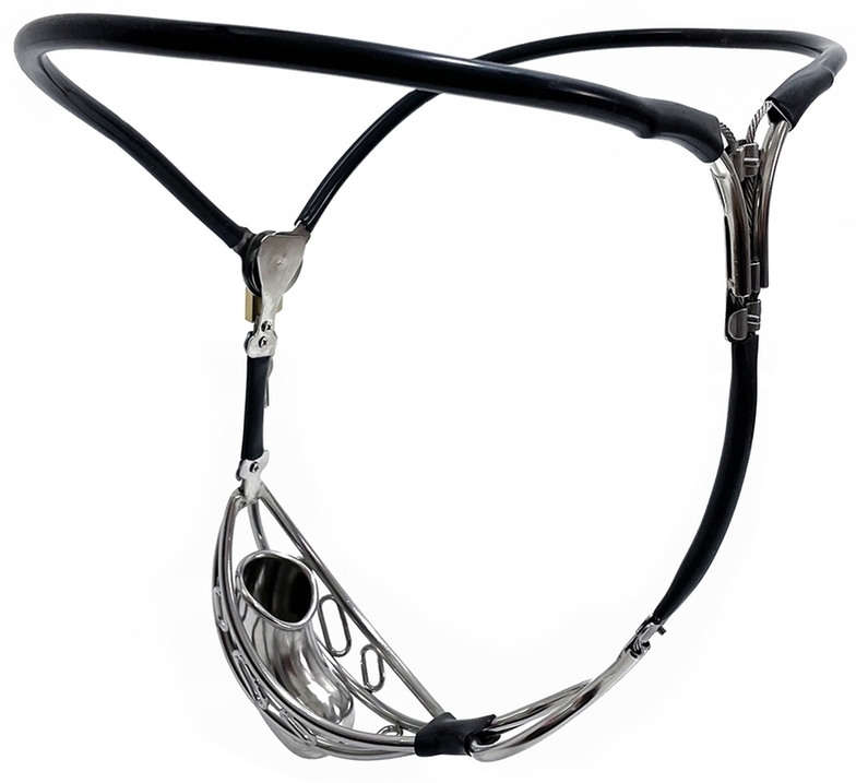 cage de chastete metal halfy 10 x 32cm