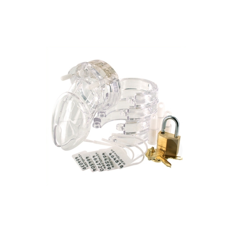 cage de chastete mini locky 6 x 32 cm transparente 2
