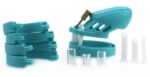cage de chastete silicone 7 x 33 cm bleu 5