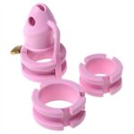 cage de chastete silicone birdlocked 11 x 32 cm rose 1
