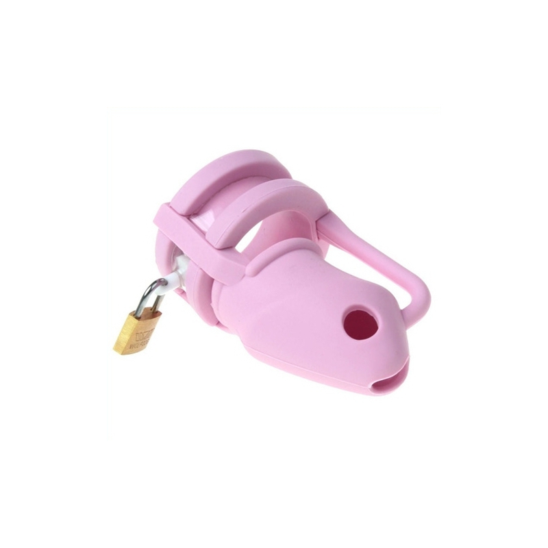 cage de chastete silicone birdlocked 11 x 32 cm rose 3
