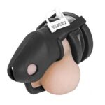 cage de chastete silicone birdlocked 11 x 32cm noire 1