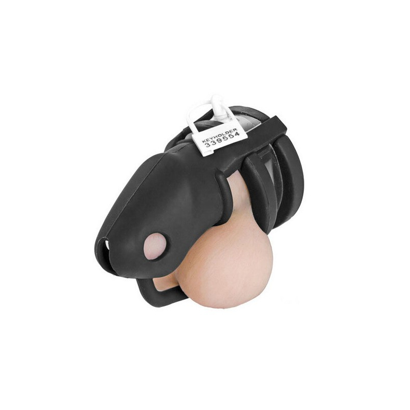 cage de chastete silicone birdlocked 11 x 32cm noire 1