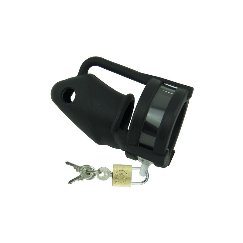 cage de chastete silicone birdlocked 11 x 32cm noire 3