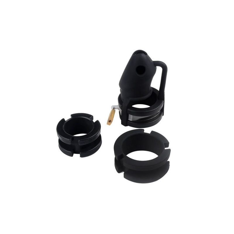 cage de chastete silicone birdlocked 11 x 32cm noire 5