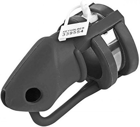 cage de chastete silicone birdlocked 11 x 32cm noire