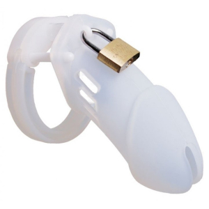 cage de chastete silicone bran 9 x 3cm blanche