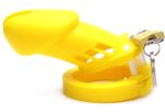 cage de chastete silicone bran 9 x 3cm jaune 1
