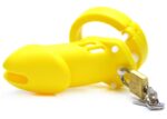 cage de chastete silicone bran 9 x 3cm jaune 2