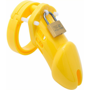 cage de chastete silicone bran 9 x 3cm jaune