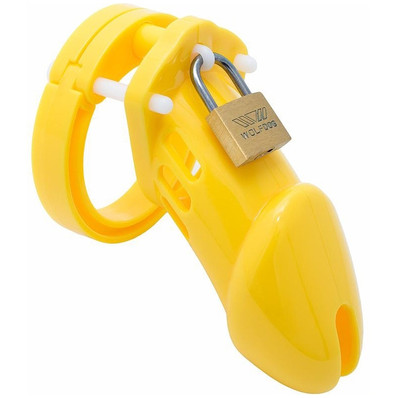 cage de chastete silicone bran 9 x 3cm jaune