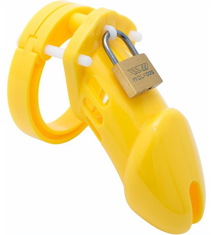 cage de chastete silicone bran 9 x 3cm jaune