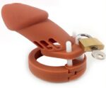 cage de chastete silicone bran 9 x 3cm marron 1